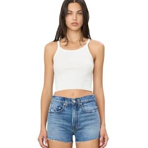 Éterne Nash Jean Short High-Rise Cut-Off Size 25 Japanese Denim Indigo Blue